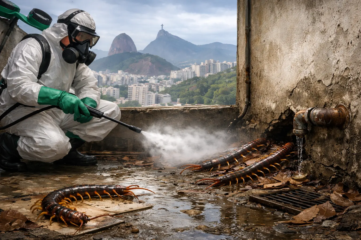 Dedetização contra lacraias no Rio de Janeiro: por que elas aparecem em imóveis urbanos