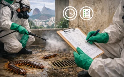 Dedetização de lacraias no Rio de Janeiro: como funciona o controle técnico e o pós-serviço
