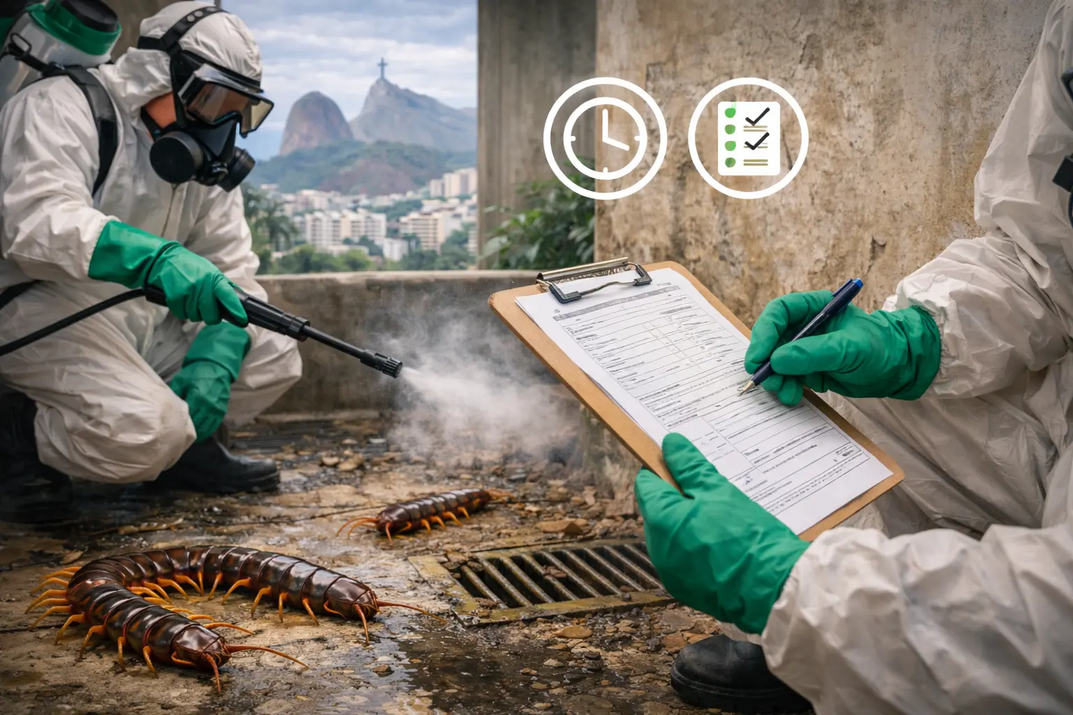 Dedetização de lacraias no Rio de Janeiro: como funciona o controle técnico e o pós-serviço